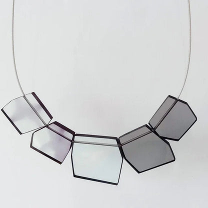 Shard Necklace in Aqua + Grey