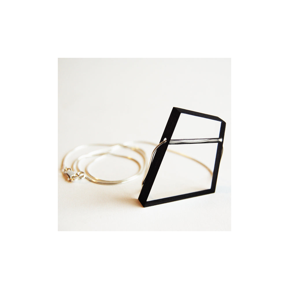 Block Acrylic Necklace in Black
