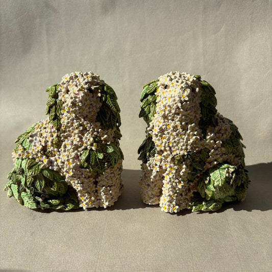 Foliage Dogs Pair