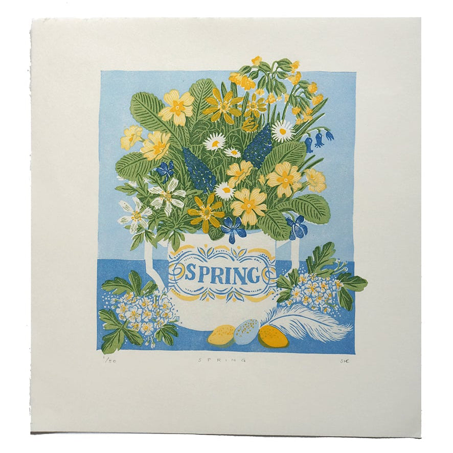 Spring Linocut Print