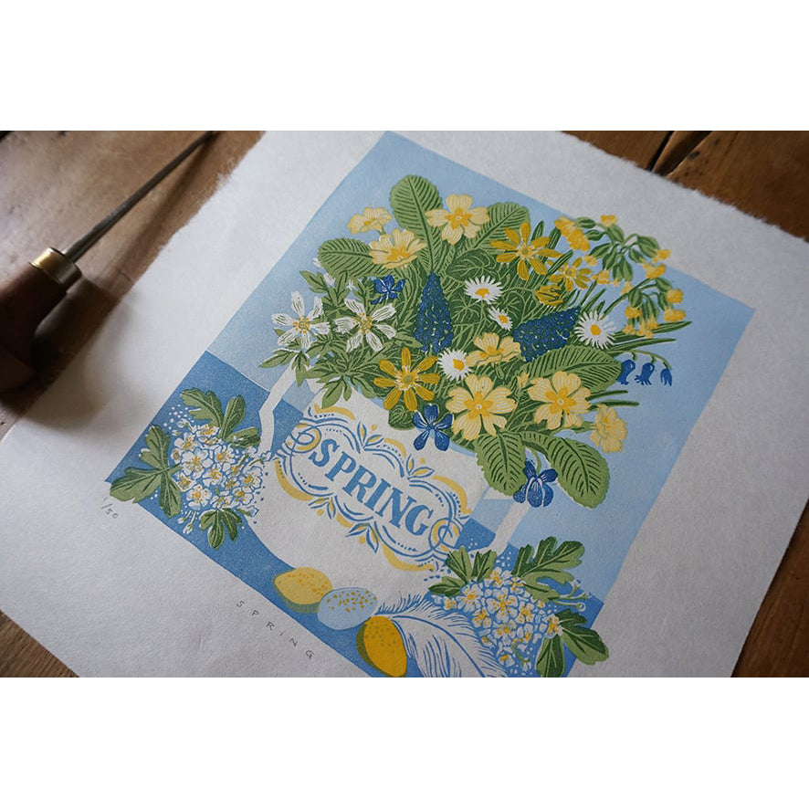 Spring Linocut Print