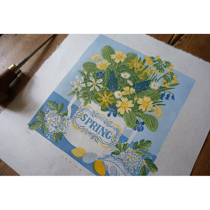 Spring Linocut Print