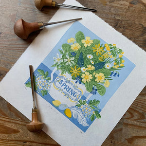 Spring Linocut Print