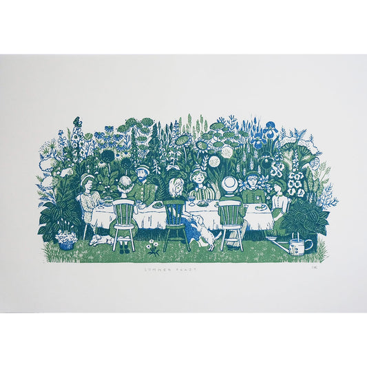 Summer Feast Linocut Print