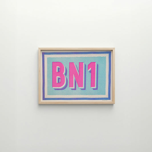 BN1 Postcode in Blue