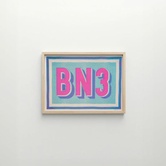BN3 Postcode in Blue