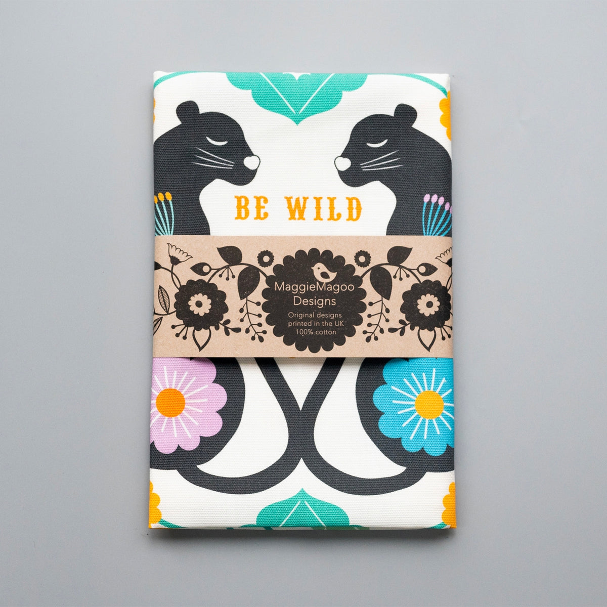 Folk Cats Tea Towel