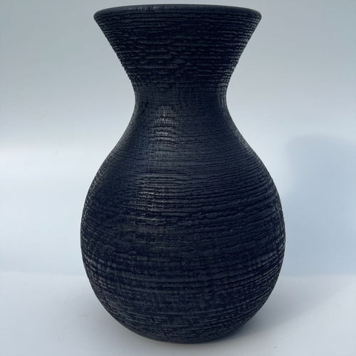 Textured and Ebonised Oak Vase