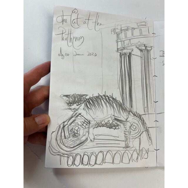 The Parthenon the Ionic Capital and the Blue Cat in Athen