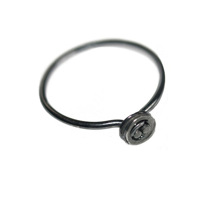 Tiny Pond Ripple Stacking Ring in Oxidised Silver