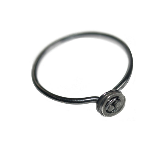 Tiny Pond Ripple Stacking Ring in Oxidised Silver