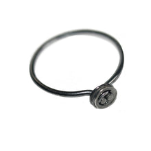 Load image into Gallery viewer, Tiny Pond Ripple Stacking Ring in Oxidised Silver