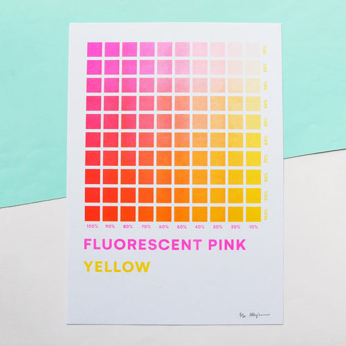 Colour Chart: Fluorescent Pink & Yellow Print