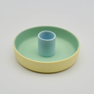 Candle Holder Yellow/Green/Blue