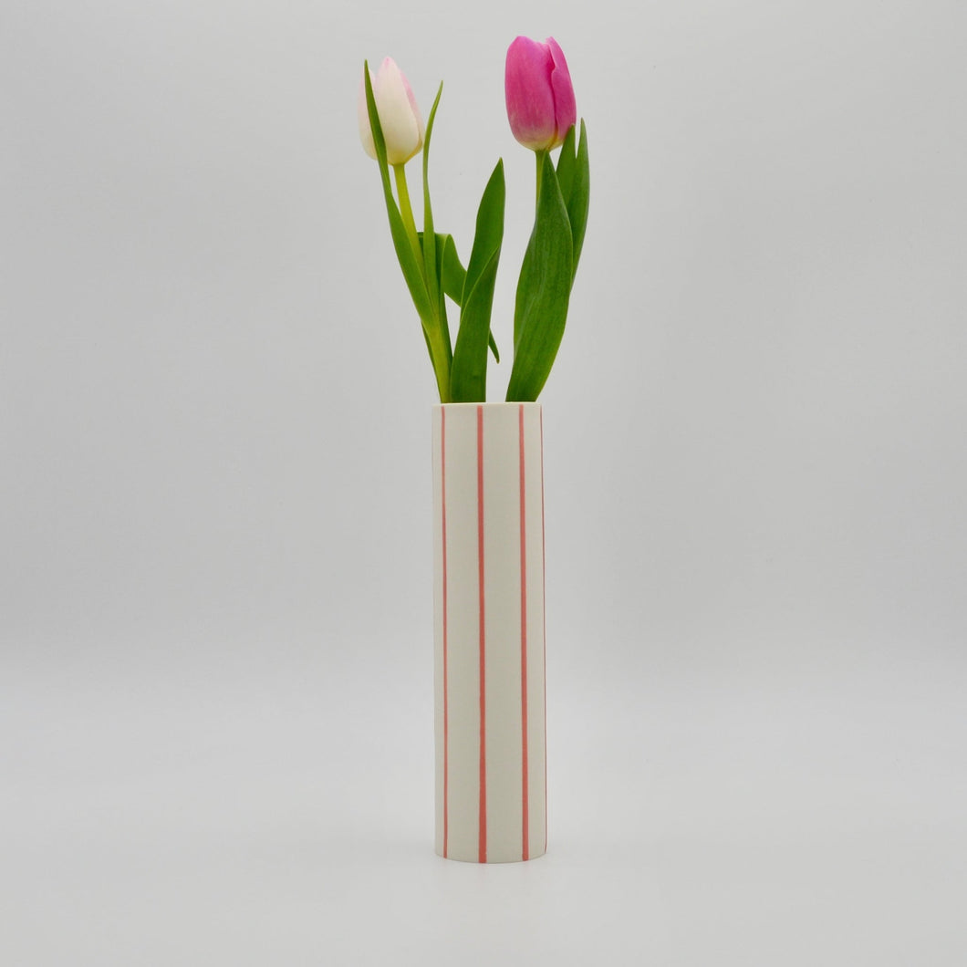 Striped Stem Vase Pink