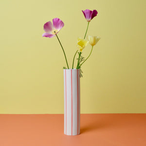 Striped Stem Vase Pink