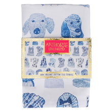 Load image into Gallery viewer, Blue Dogs, 100% Organic Tea Towel