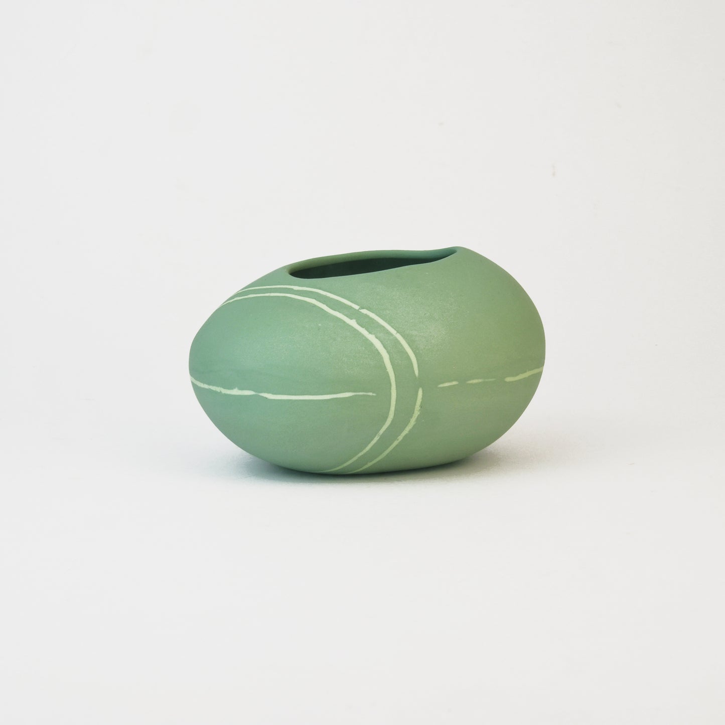 Meandering Series Vessel No. 20 in Cactus Green