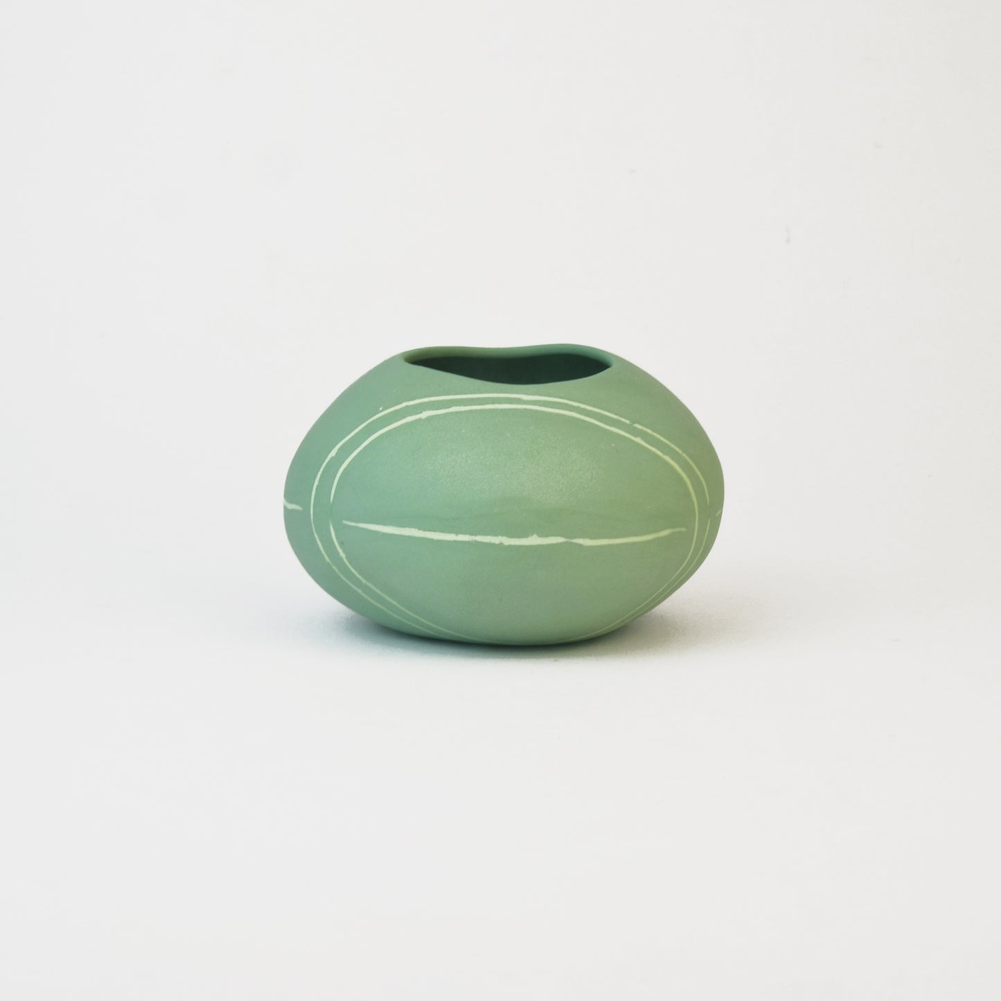 Meandering Series Vessel No. 20 in Cactus Green