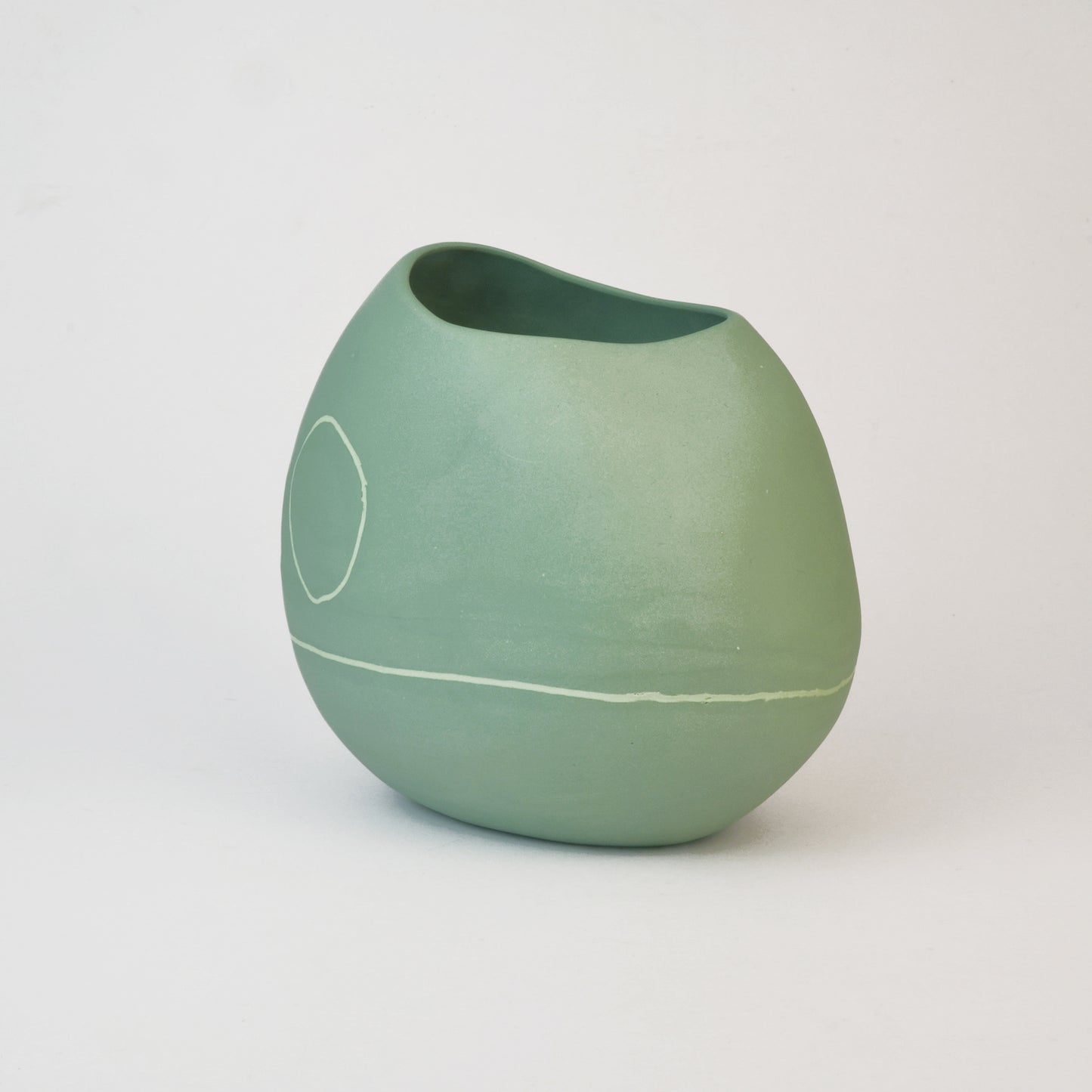 Meandering Series Vessel No. 21 in Cactus Green