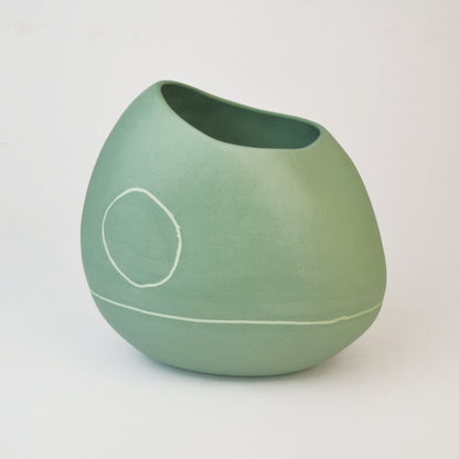 Meandering Series Vessel No. 21 in Cactus Green