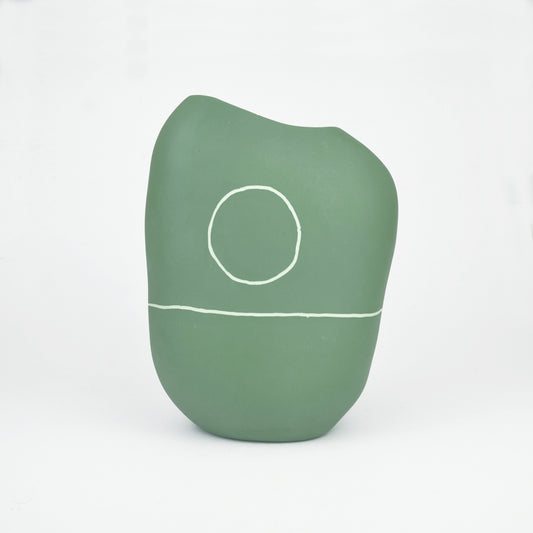 Meandering Series Vessel No. 25 in Amazon Green