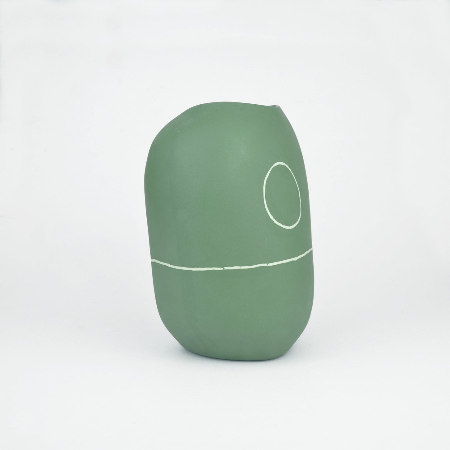 Meandering Series Vessel No. 25 in Amazon Green