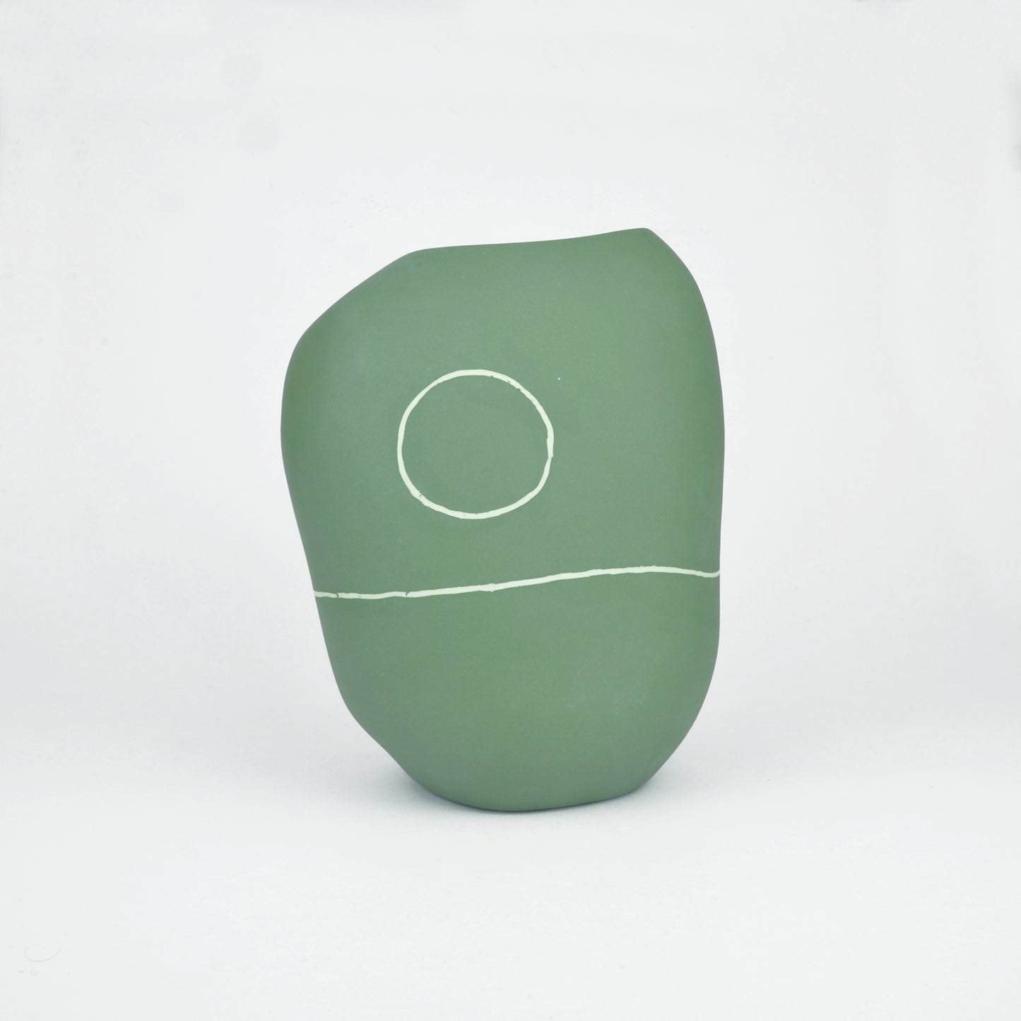 Meandering Series Vessel No. 25 in Amazon Green