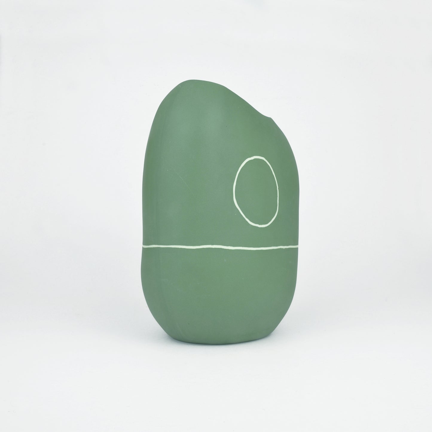 Meandering Series Vessel No. 25 in Amazon Green