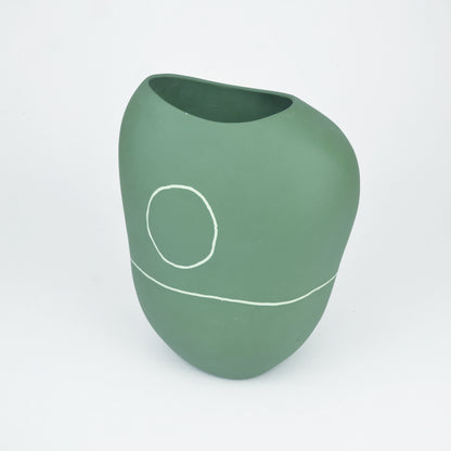 Meandering Series Vessel No. 25 in Amazon Green
