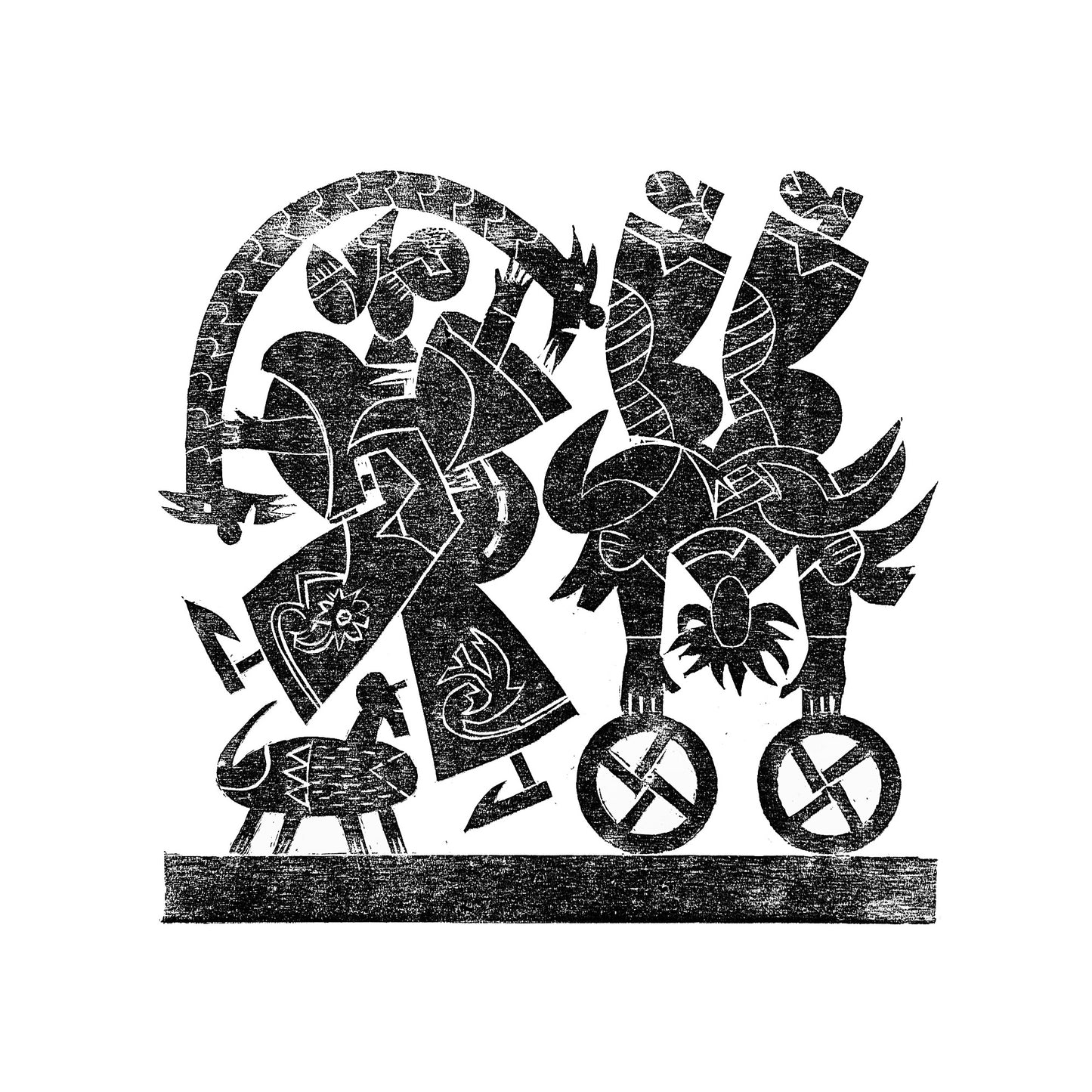 Snakes and Wheels Print
