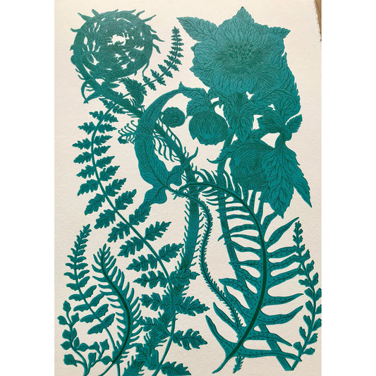 Wintering in Teal on Dark Green