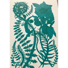 Load image into Gallery viewer, Wintering in Teal on Dark Green