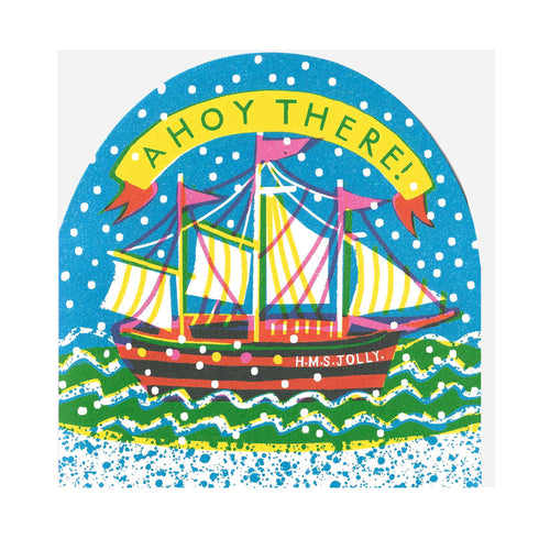 Ship Large Snowglobe Greeting Card