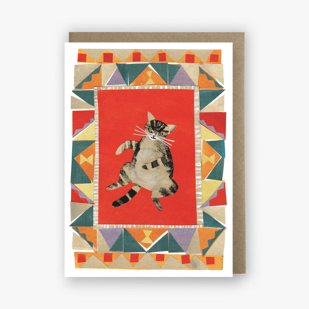 Winnie Rolling on The Scratchy Rug Greeting Card