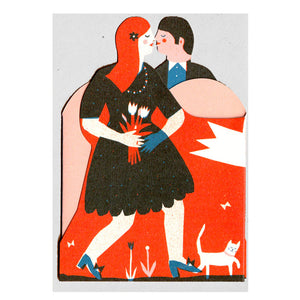 Man and Woman Concertina Heart Greeting Card