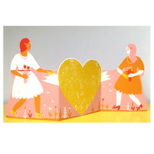 Load image into Gallery viewer, Two Women Concertina Heart Greeting Card