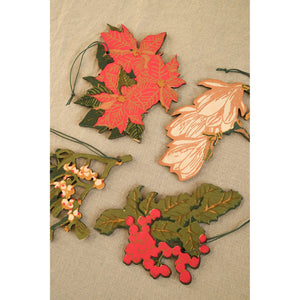 Festive Foliage Wooden Ornaments