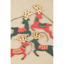 Load image into Gallery viewer, Reindeers Wooden Ornaments