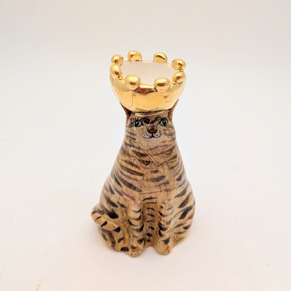 Tabby Cat Candle Holder