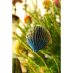Blue Bauble Honeycomb Ornament
