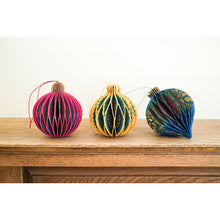 Load image into Gallery viewer, Blue Bauble Honeycomb Ornament