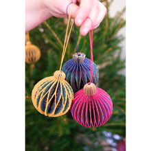 Load image into Gallery viewer, Blue Bauble Honeycomb Ornament