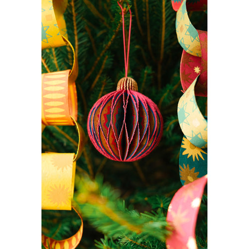 Pink Bauble Honeycomb Ornament