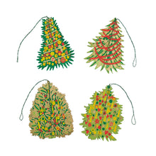 Load image into Gallery viewer, Decorated Trees Paper Ornaments