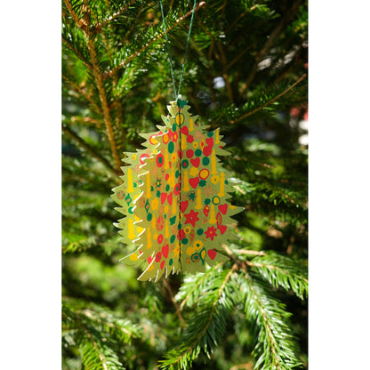 Decorated Trees Paper Ornaments