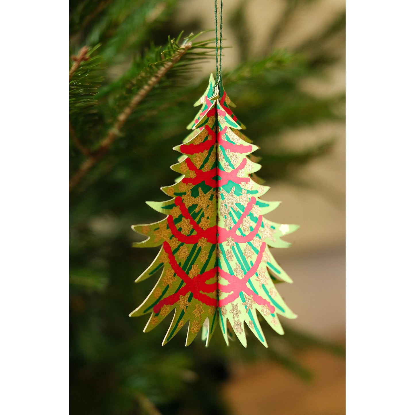 Decorated Trees Paper Ornaments
