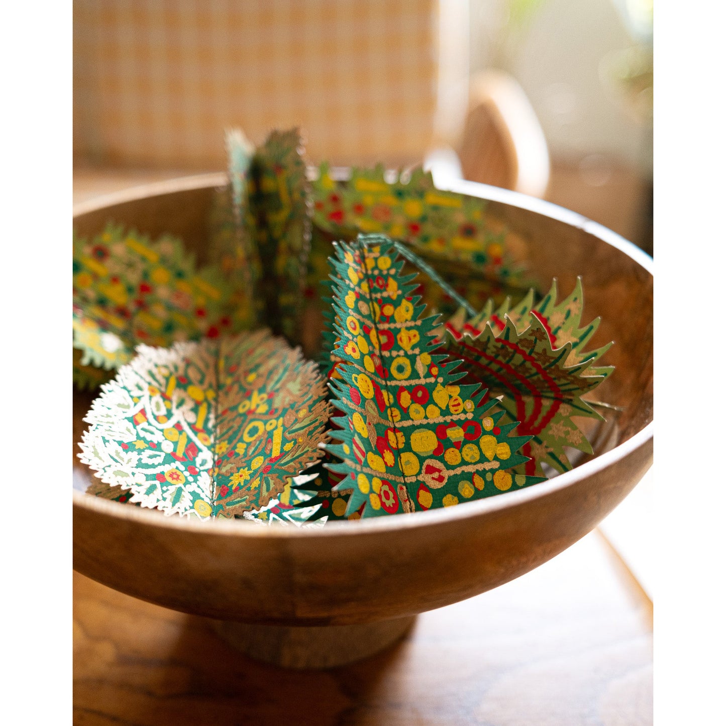 Decorated Trees Paper Ornaments