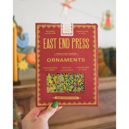 Decorated Trees Paper Ornaments
