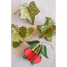 Load image into Gallery viewer, Festive Foliage Paper Ornaments